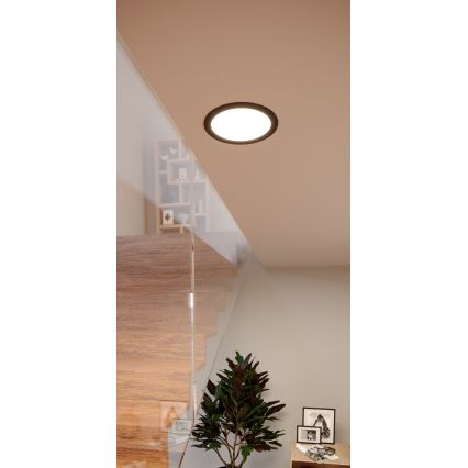 Eglo - LED RGBW dimmbare Bad-Einbauleuchte LED/9,5W/230V 2700-6500K Ø 16,8 cm IP44 schwarz