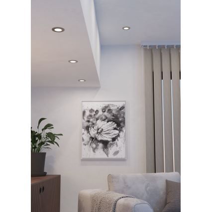 Eglo - Set 3x LED RGBW, dimmbare Badezimmer‑Einbauleuchte, LED/2,8W/230V, 2700-6500K, Ø 8,8cm, IP44, mattchrom