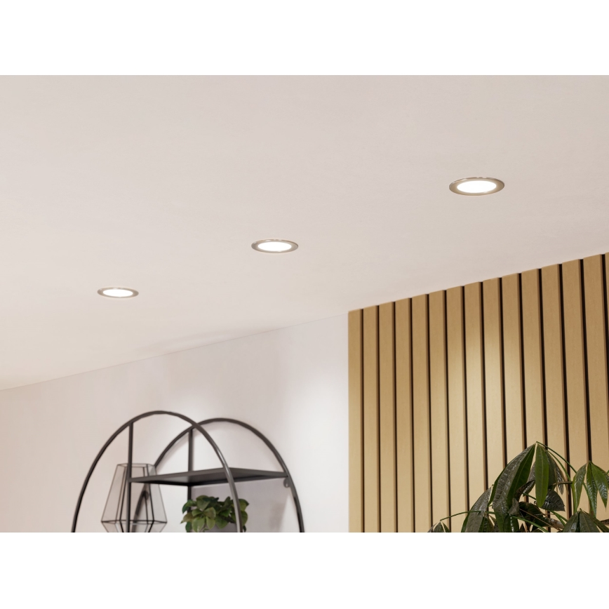 Eglo - LED RGBW dimmbare Badezimmer-Einbauleuchte LED/5W/230V 2700-6500K Ø 12 cm IP44 mattchrom