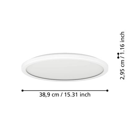 Eglo - LED-Deckenleuchte für den Outdoor-Bereich LED/18,5W/230V 2700/4000/6500K d 38,9 cm IP44 weiß
