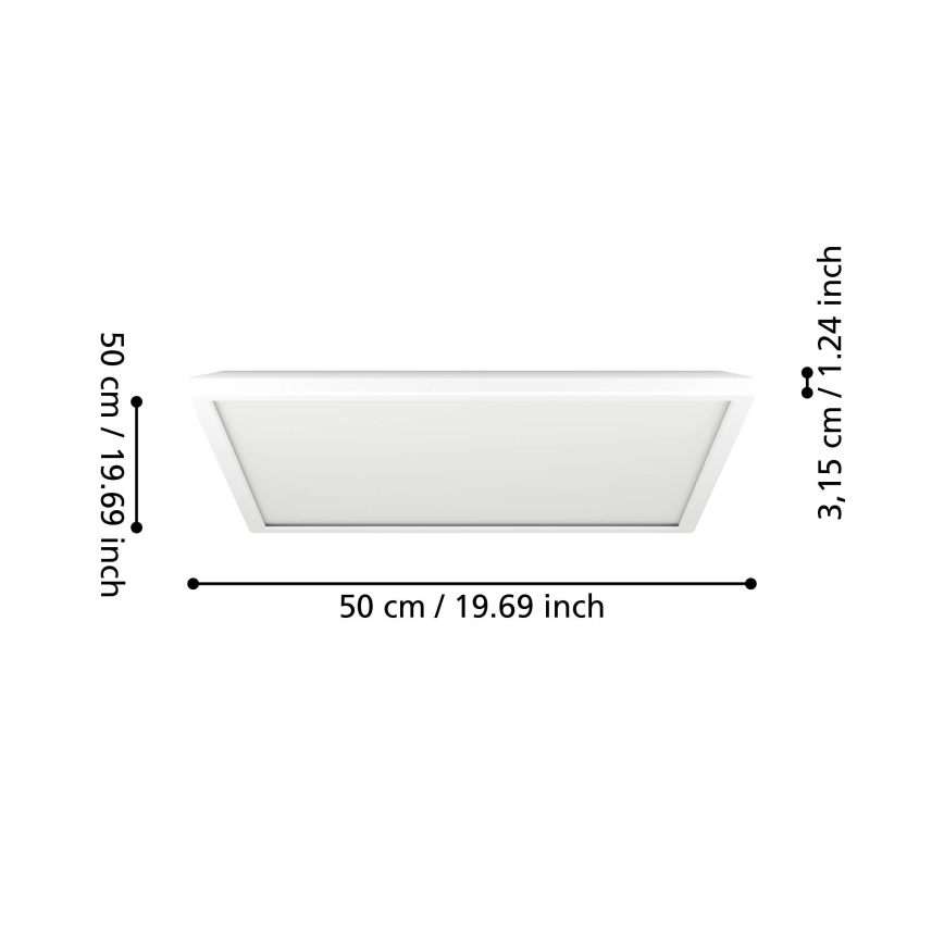Eglo - LED-Deckenleuchte für den Outdoor-Bereich LED/17W/230V 2700/4000/6500K 50x50 cm IP44 weiß
