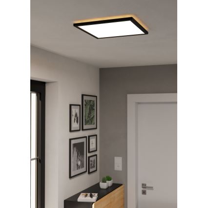 Eglo - Dimmbare LED-Outdoor-Deckenleuchte LED/17,6W/230V 2700-6500K 39x39 cm IP44 schwarz + Fernbedienung