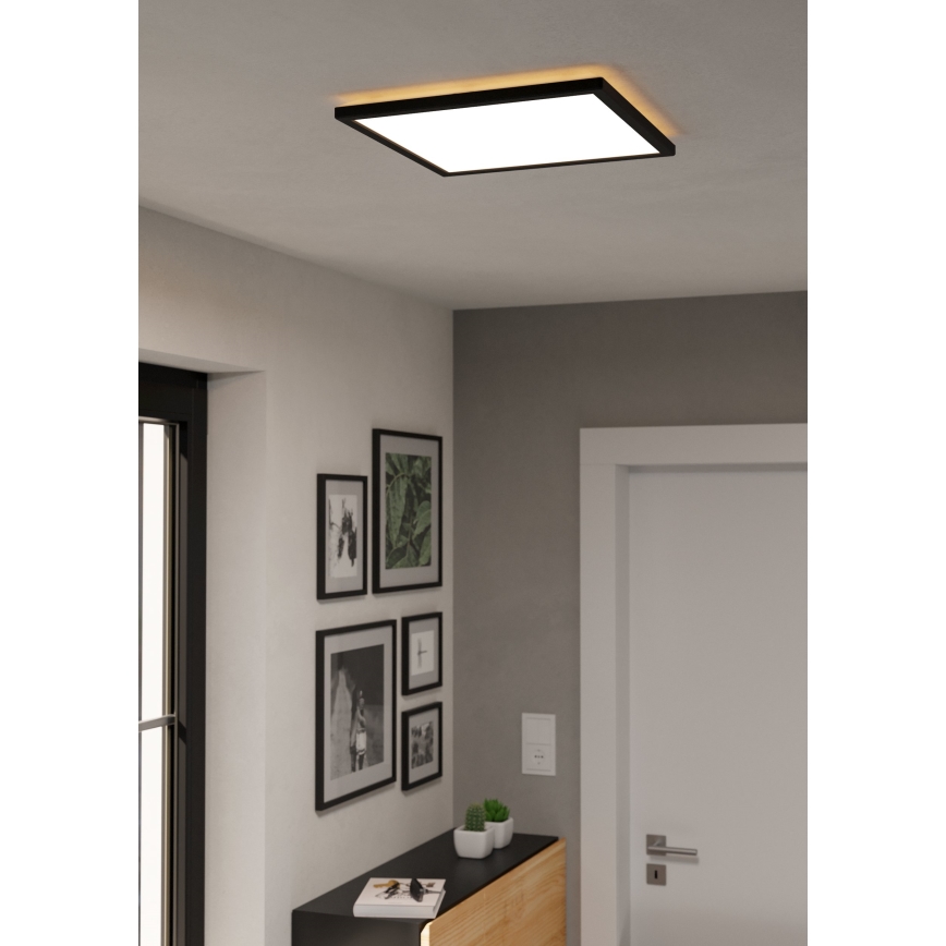 Eglo - Dimmbare LED-Outdoor-Deckenleuchte LED/17,6W/230V 2700-6500K 39x39 cm IP44 schwarz + Fernbedienung