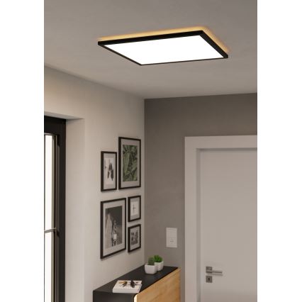 Eglo 901457 - Dimmbare LED-Outdoor-Deckenleuchte LED/17W/230V 2700-6500K 50x50 cm IP44 schwarz + Fernbedienung