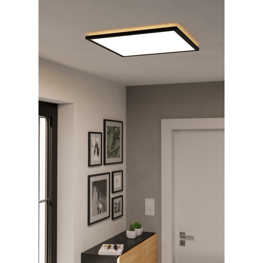 Eglo 901457 - Dimmbare LED-Outdoor-Deckenleuchte LED/17W/230V 2700-6500K 50x50 cm IP44 schwarz + Fernbedienung