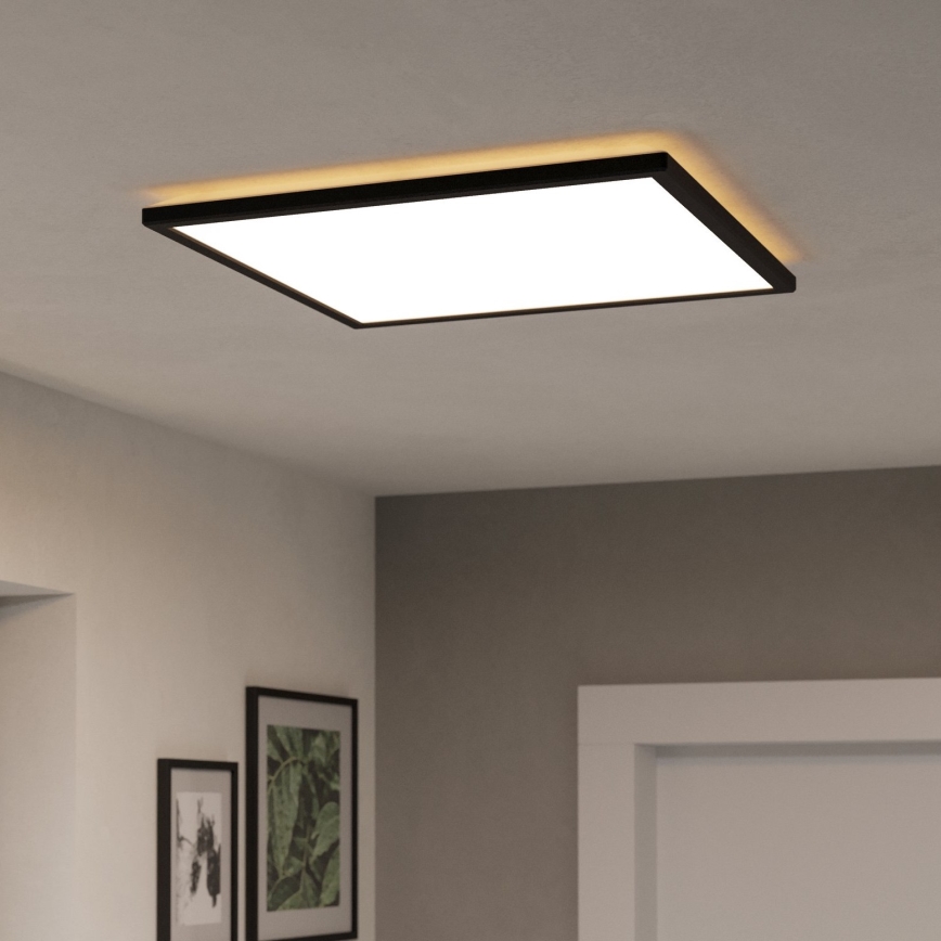 Eglo 901457 - Dimmbare LED-Outdoor-Deckenleuchte LED/17W/230V 2700-6500K 50x50 cm IP44 schwarz + Fernbedienung