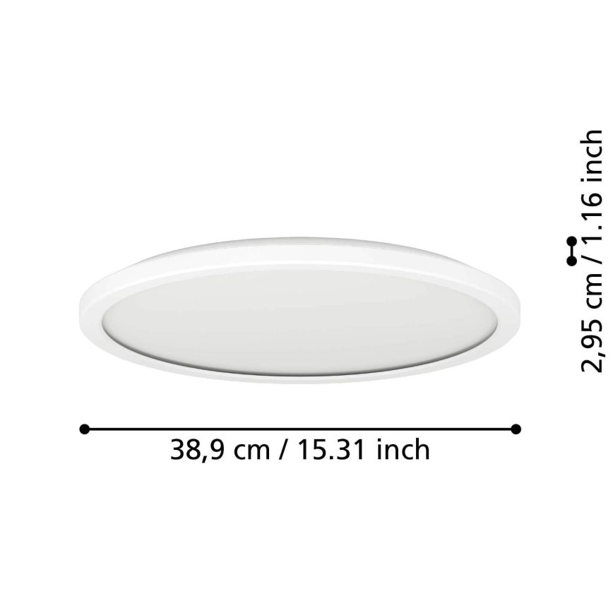 Eglo - Dimmbare LED-Outdoor-Deckenleuchte LED/18,5W/230V 2700-6500K d 38,9 cm IP44 weiß + Fernbedienung