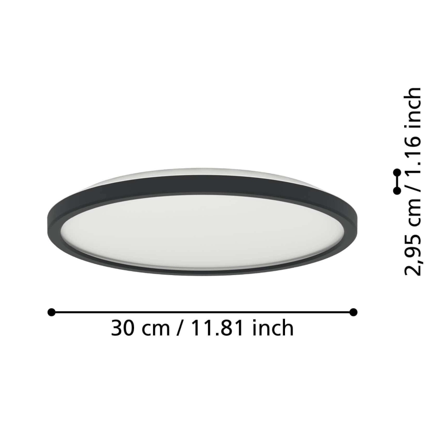 Eglo - Dimmbare LED-RGBW-Outdoor-Deckenleuchte LED/13,9W/230V 2700-6500K d 30 cm IP44 schwarz ZigBee