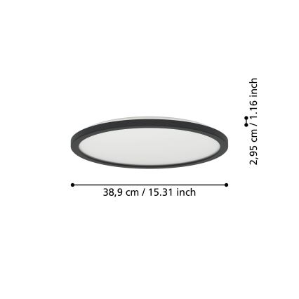 Eglo - Dimmbare LED-RGBW-Outdoor-Deckenleuchte LED/18,5W/230V 2700-6500K d 38,9cm IP44 schwarz ZigBee