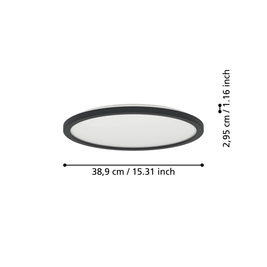 Eglo - Dimmbare LED-RGBW-Outdoor-Deckenleuchte LED/18,5W/230V 2700-6500K d 38,9cm IP44 schwarz ZigBee