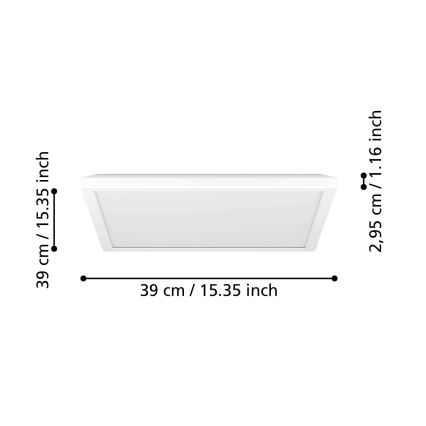 Eglo - LED RGBW dimmbare Badezimmer-Deckenleuchte LED/17,6W/230V 2700-6500K 39x39 cm IP44 weiß ZigBee