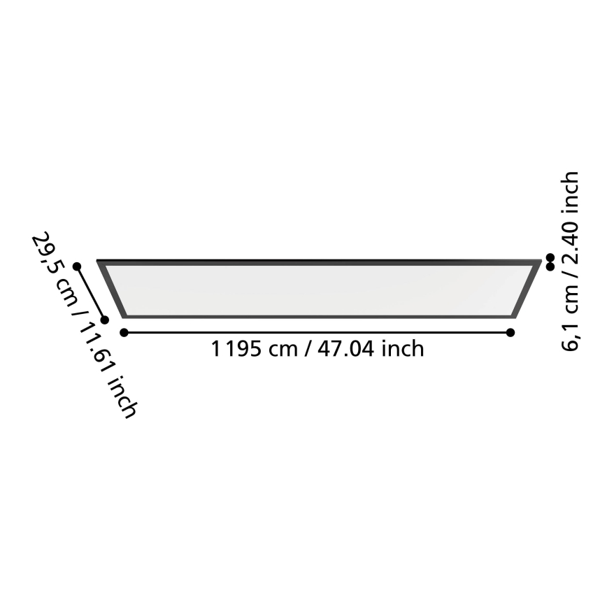 Eglo - LED Aufbaupanel LED/33W/230V 2700/4000/6500K 120x30 cm schwarz