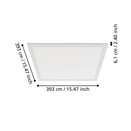 Eglo - LED-Deckenleuchte LED/18,8W/230V 2700/4000/6500K 40x40 cm weiß