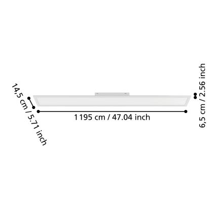 Eglo - LED-Aufbaupanel LED/28W/230V 2700/4000/6500K 120x15 cm weiß