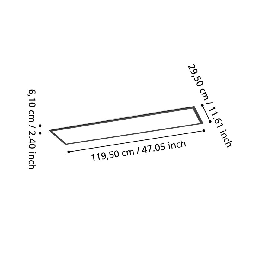 Eglo - LED RGBW dimmbares Aufputz-Panel LED/34W/230V 2700-6500K 120x30 cm schwarz