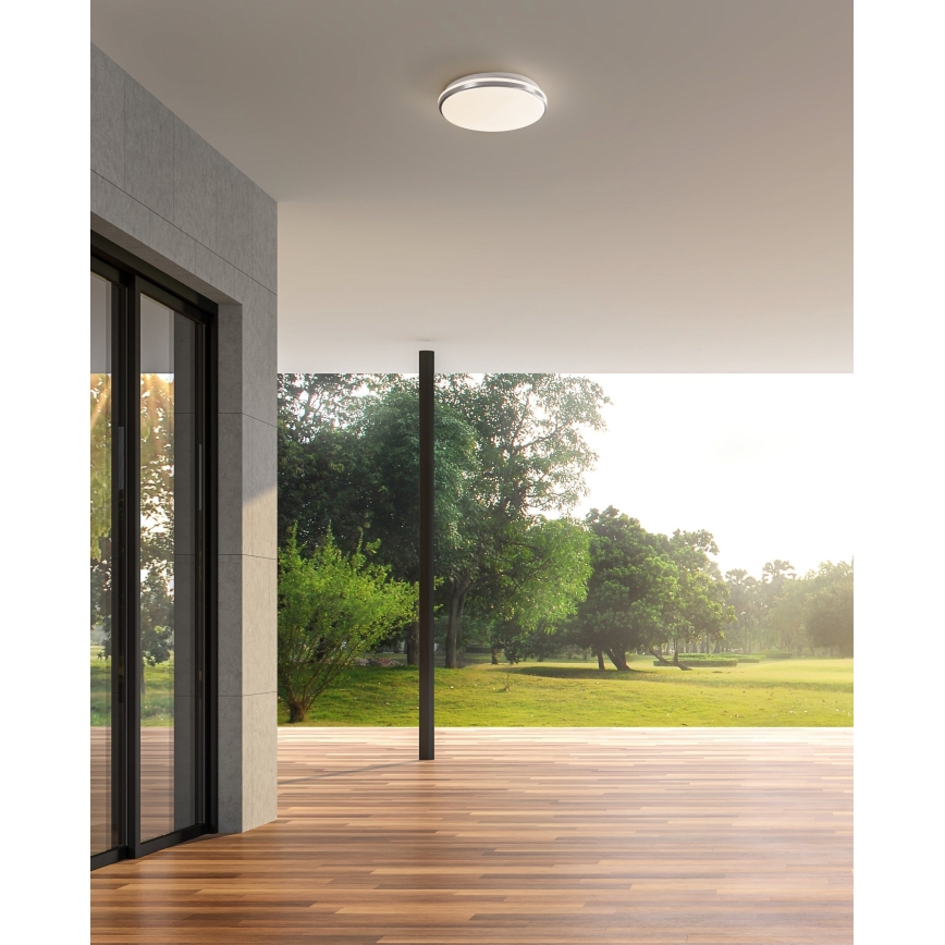 Eglo - LED Badezimmer-Deckenleuchte LED/18W/230V 3000/4000/6500K Ø 34 cm IP54 mattchrom