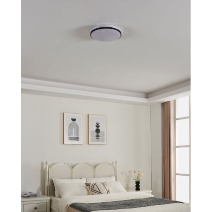 Eglo - LED-Badezimmer-Deckenleuchte, 18 W, 230 V, 3000/4000/6500 K, Ø 34 cm, IP54, schwarz