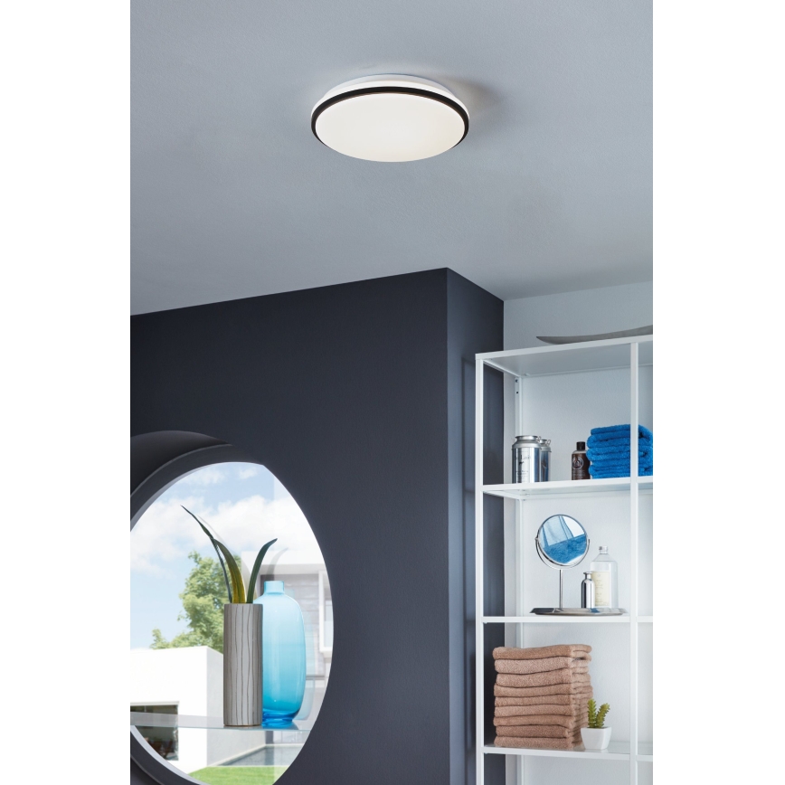 Eglo - LED-Deckenleuchte für das Badezimmer, 18 W, 230 V, 3000/4000/6500 K, IP54, schwarz