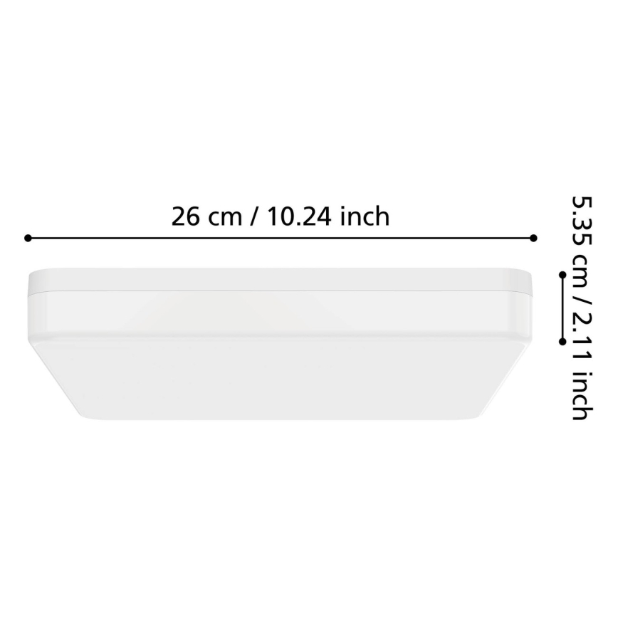 Eglo - LED Badezimmer-Deckenleuchte LED/16,5W/230V 2700/4000/6500K 26x26 cm IP54 weiß