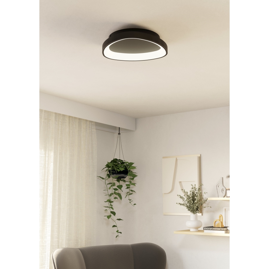 Eglo - Dimmbare LED-Deckenleuchte LED/12W/230V 2700-6500K schwarz + Fernbedienung