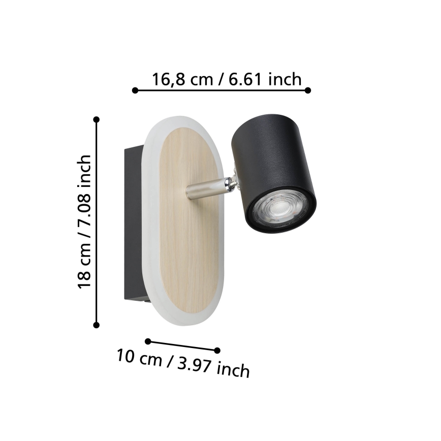 Eglo - LED-Wandspot LED/7W/230V braun/schwarz