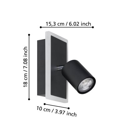 Eglo - LED-Wandspot LED/7W/230V schwarz