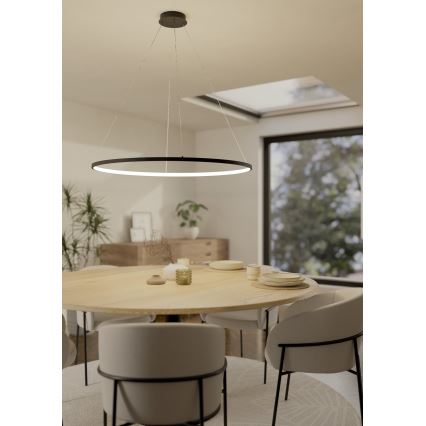 Eglo - Dimmbarer LED-Kronleuchter an Aufhängung LED/40W/230V 2700-6500K schwarz + Fernbedienung