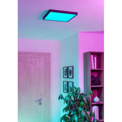 Eglo - LED RGBW dimmbare Badezimmer-Deckenleuchte LED/17,8W/230V 2700-6500K Ø 39,9 cm IP44 schwarz