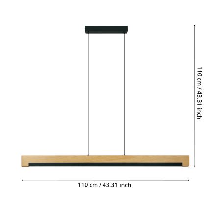 Eglo - Dimmbare LED-Hängeleuchte LED/25,5W/230V 3000K schwarz/beige