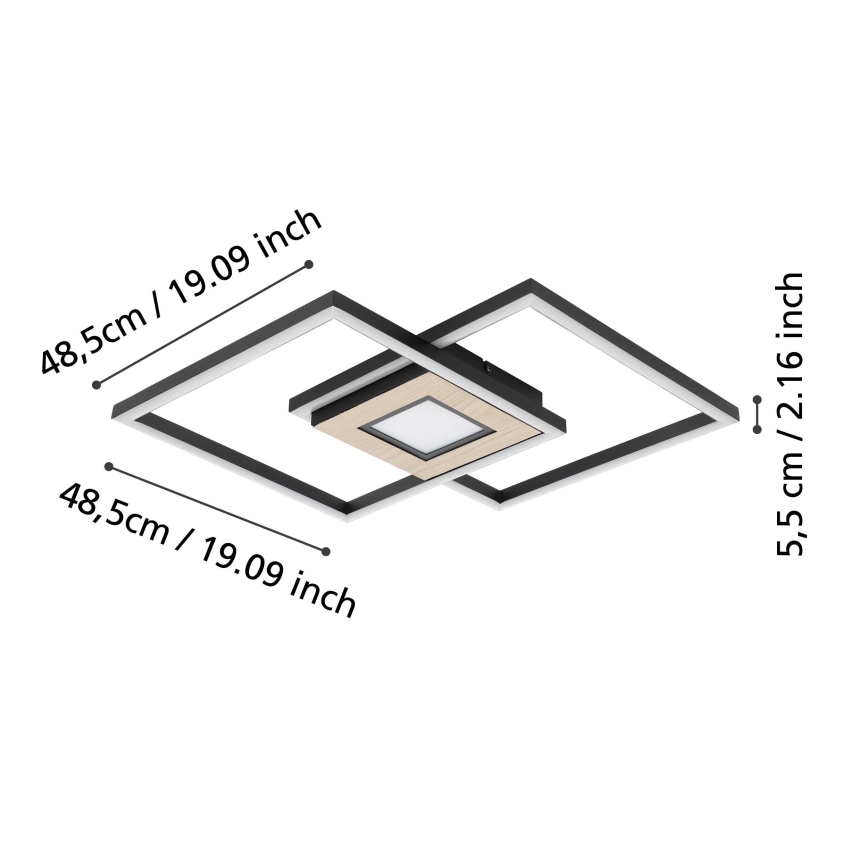 Eglo - LED-dimmbare Deckenleuchte 2xLED/17W/230V +LED/4,2W 2700-6500K + Fernbedienung