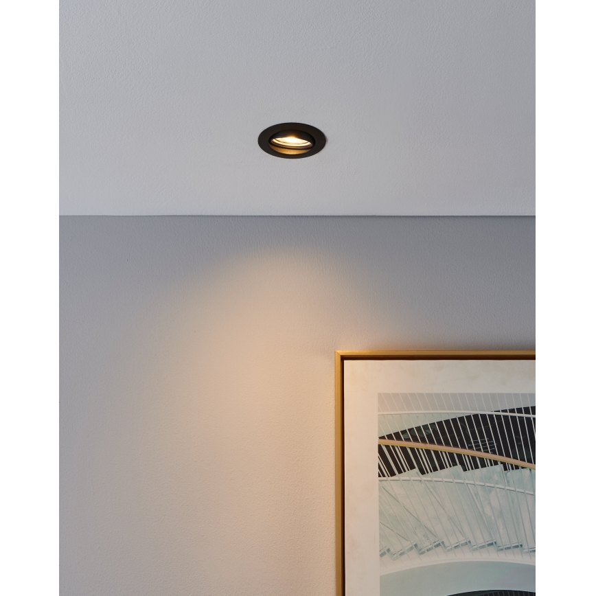 Eglo - SET 3x LED-Einbauleuchte 1xGU10/4W/230V schwarz