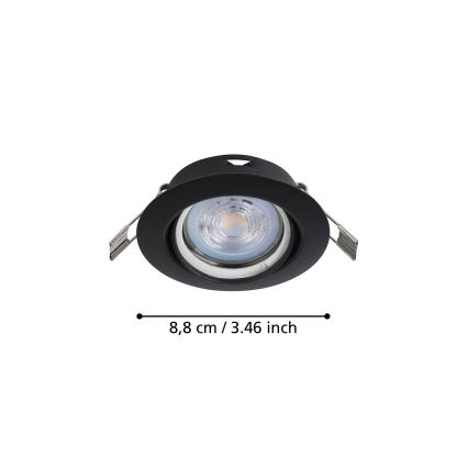 Eglo - SET 3x LED-Einbauleuchte 1xGU10/4W/230V schwarz