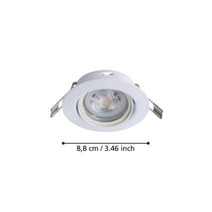 Eglo - SET 3x LED-Einbauleuchte 1xGU10/4W/230V weiß