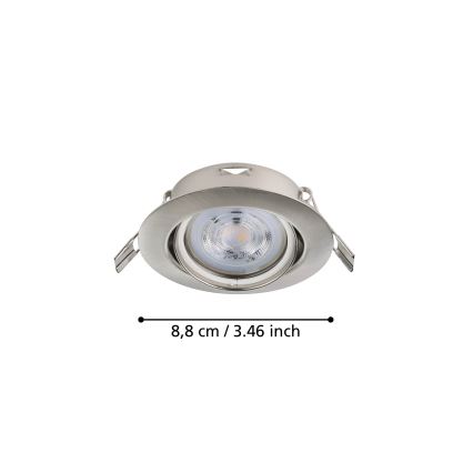 Eglo - SET 3x LED-Einbauleuchte 1xGU10/4W/230V matt Chrom
