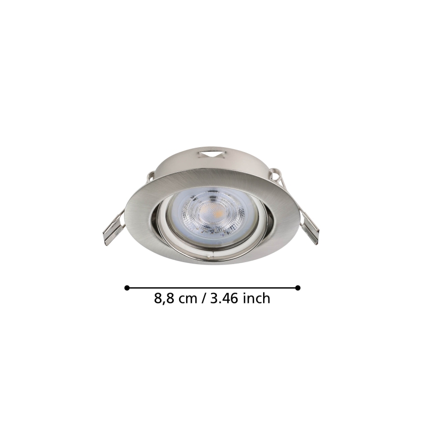 Eglo - SET 3x LED-Einbauleuchte 1xGU10/4W/230V matt Chrom