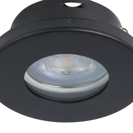 Eglo - SET 3x LED-Badezimmer-Einbauleuchte 1xGU10/4W/230V IP44 schwarz