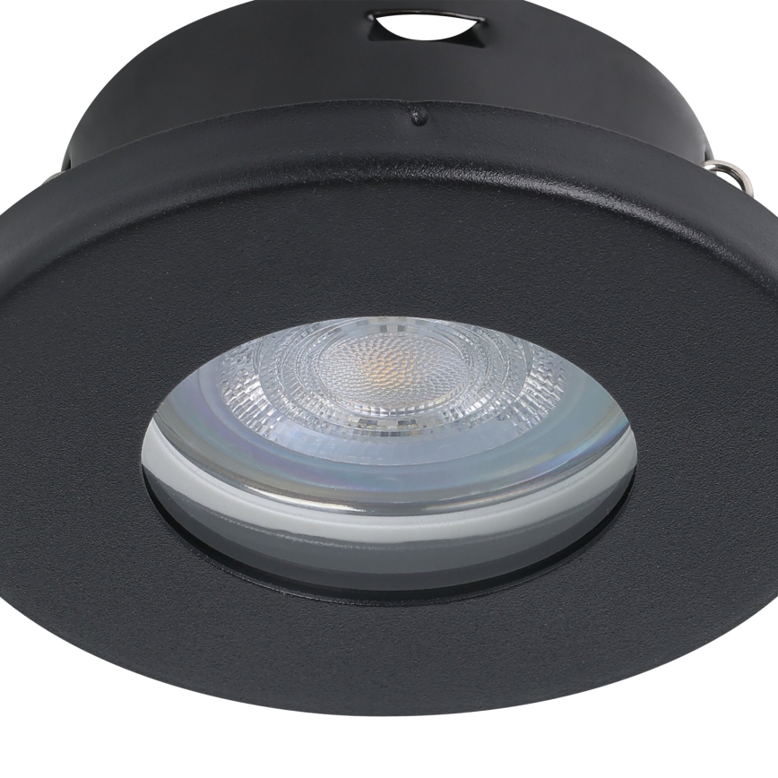 Eglo - SET 3x LED-Badezimmer-Einbauleuchte 1xGU10/4W/230V IP44 schwarz