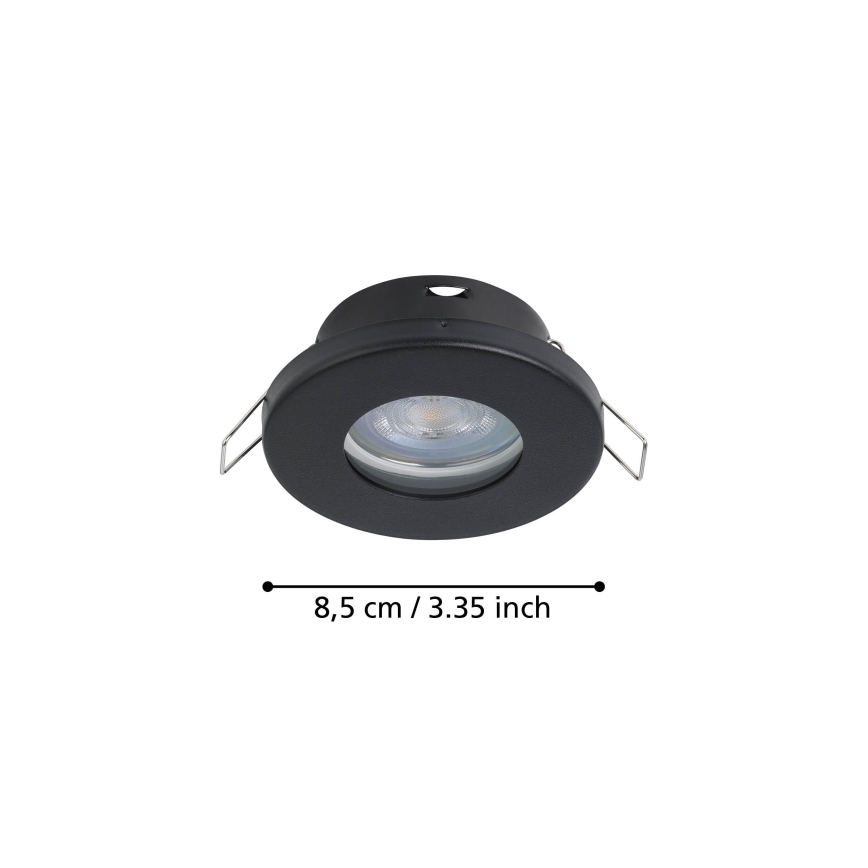 Eglo - SET 3x LED-Badezimmer-Einbauleuchte 1xGU10/4W/230V IP44 schwarz