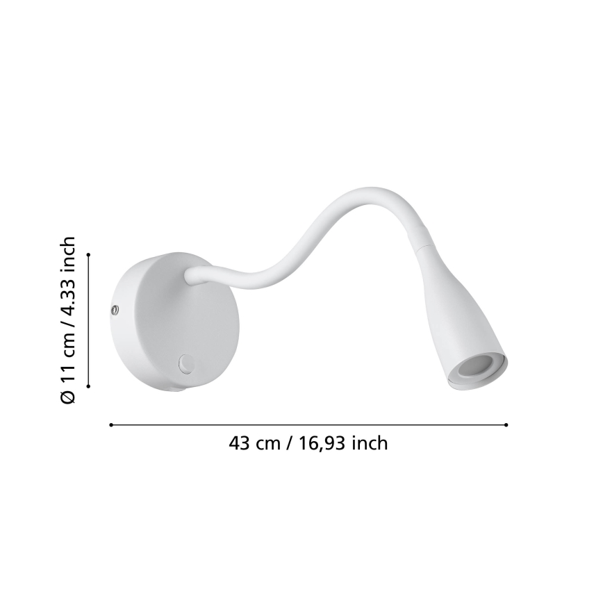 Eglo - flexible LED-Wandleuchte mit USB LED/3,8W/230V weiß