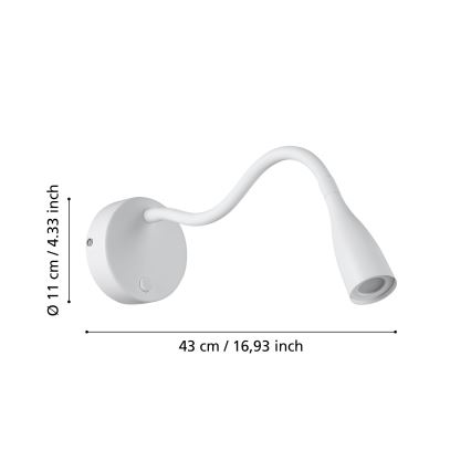 Eglo - Flexible LED-Wandleuchte LED/3,8W/230V weiß