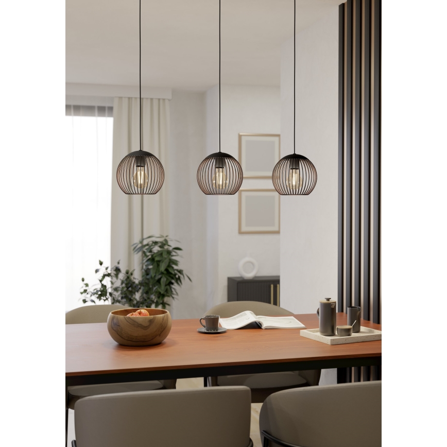 Eglo - Pendelleuchte an Kabel 3xE27/60W/230V schwarz