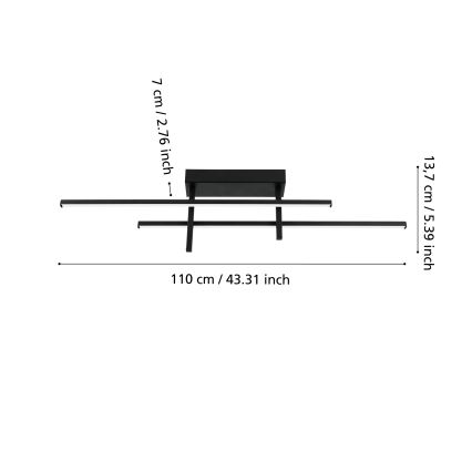 Eglo - LED-Deckenleuchte LED/20W/230V schwarz