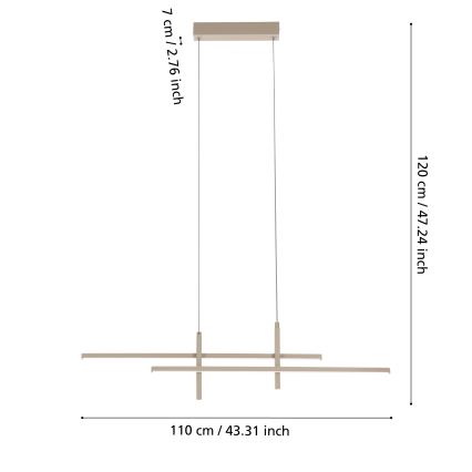Eglo - LED-Pendelleuchte an Kabel LED/20W/230V beige