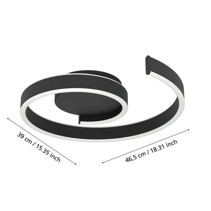 Eglo - LED RGBW dimmbare Deckenleuchte LED/37W/230V 3000-6500K schwarz