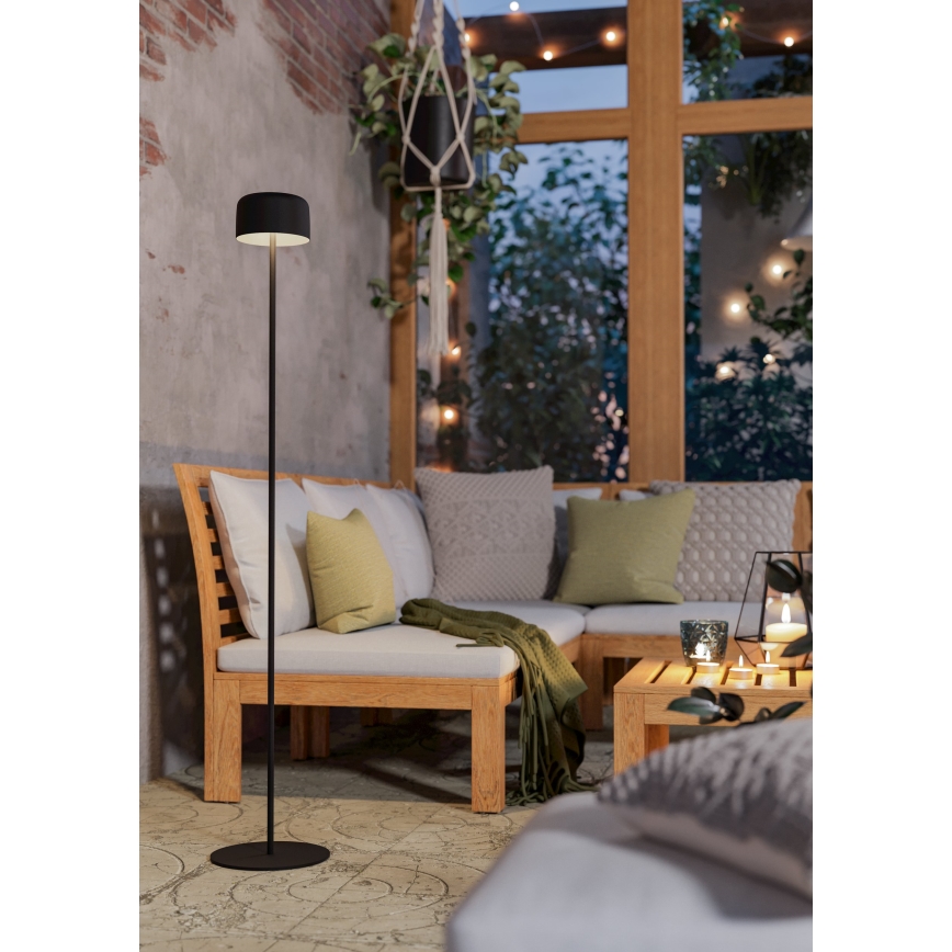 Eglo - Solar-aufladbare LED-Touch-Stehlampe LED/2,8W/3,7V 1800 mAh IP44 schwarz