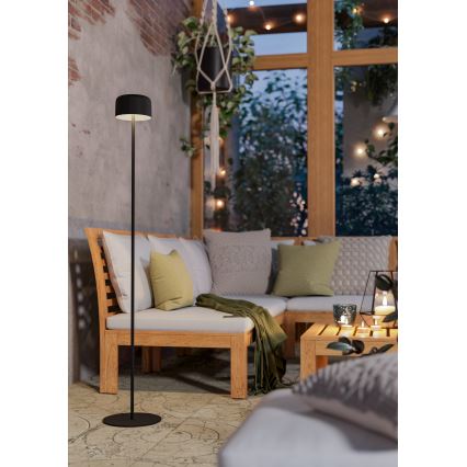 Eglo - LED-Solar-Ladestehlampe mit Touchfunktion, LED/2,8W/3,7V 1800 mAh IP44 schwarz