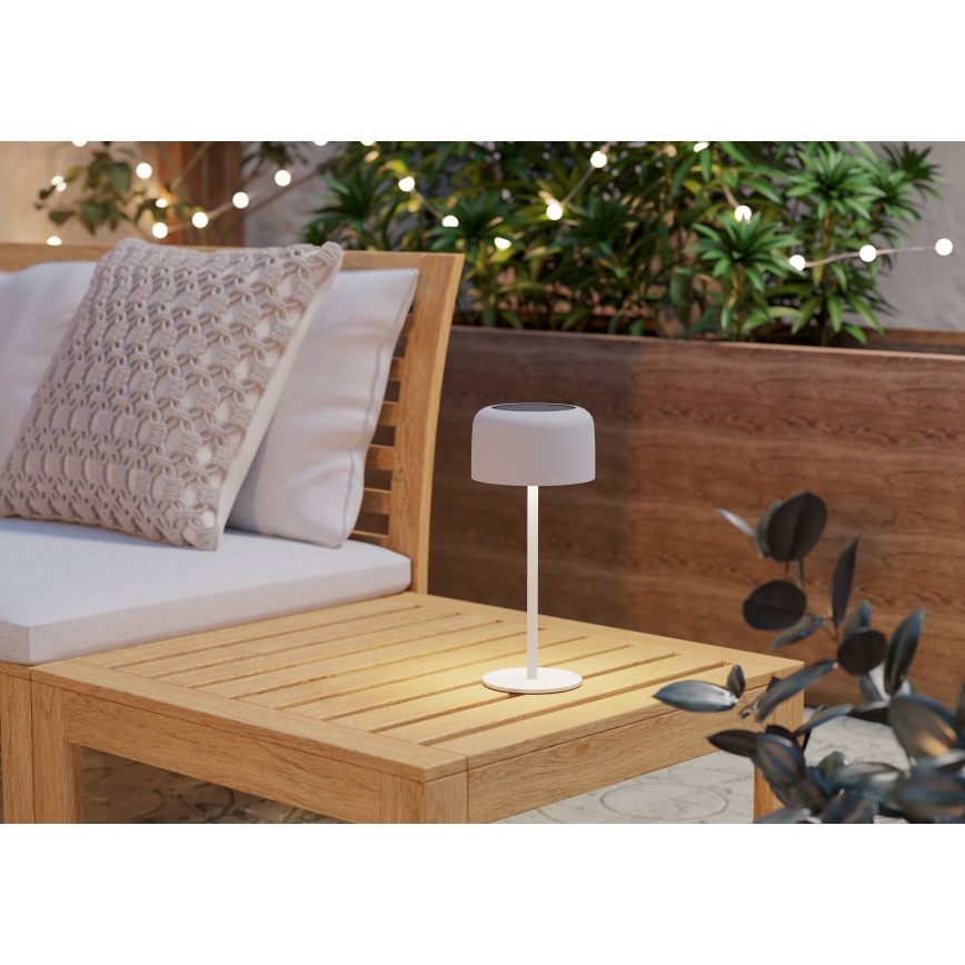 Eglo - LED Solar-Lade-Tischleuchte mit Touchfunktion, LED/2,8W/3,7V, 1800 mAh, IP44, weiß