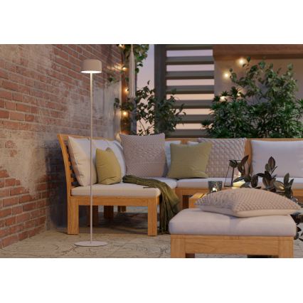 Eglo - LED solarbetriebene, wiederaufladbare Stehlampe mit Touch-Bedienung, 2,8 W / 3,7 V / 1800 mAh, IP44, weiß