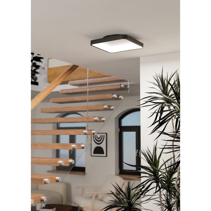 Eglo - LED RGBW dimmbare Deckenleuchte LED/20W/230V 2700-6500K 35x35 cm schwarz