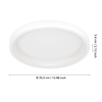 Eglo - LED RGBW dimmbare Deckenleuchte LED/19,6W/230V 2700-6500K Ø 35 cm weiß